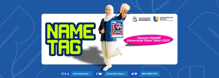 Nametag Peserta PKKMB Universitas Royal Tahun 2025