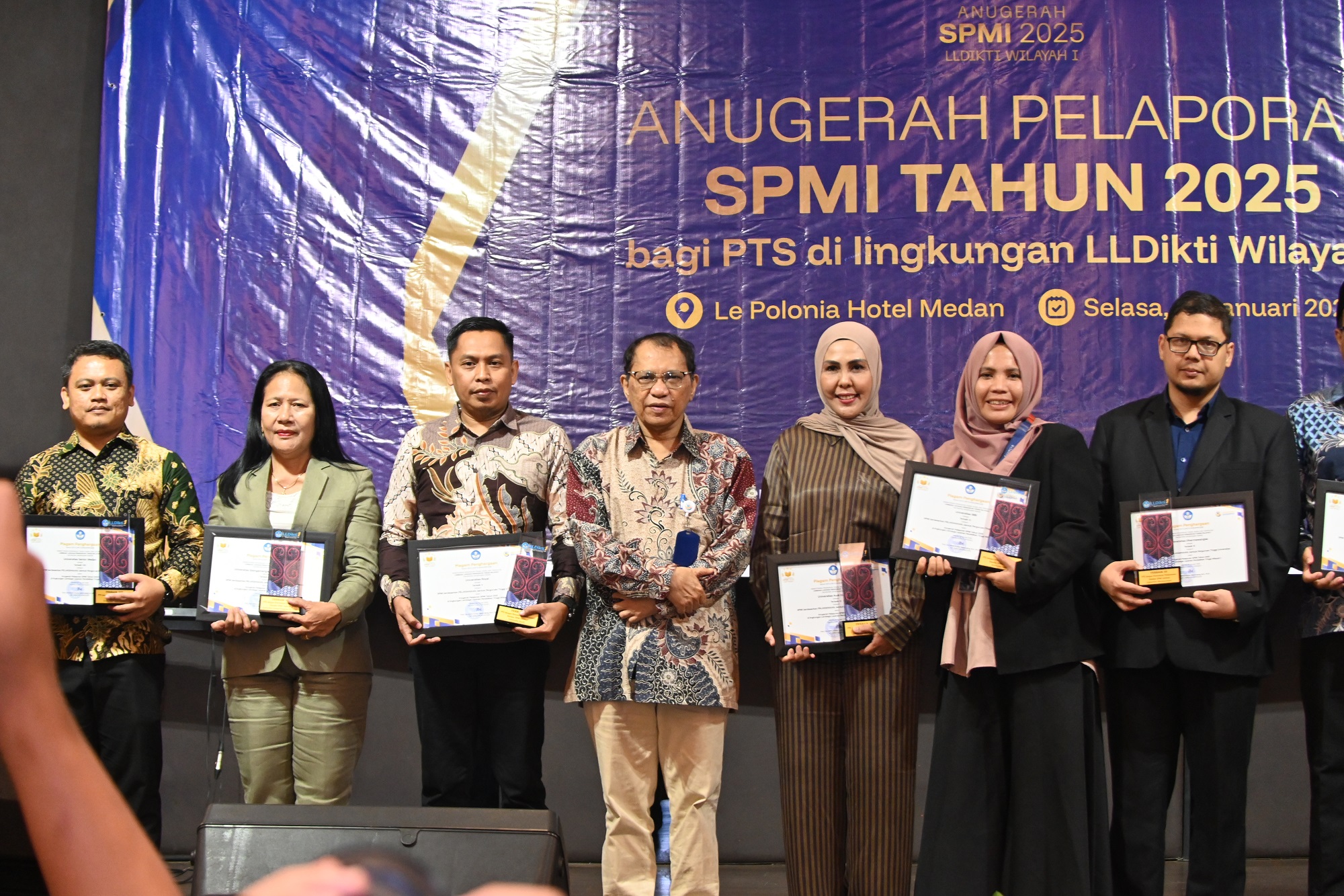Terbaik 5 Kategori Pelaksanaan Bentuk Perguruan Tinggi Universitas dalam Anugerah Pelaporan SPMI LLDIKTI Wilayah I Tahun 2025