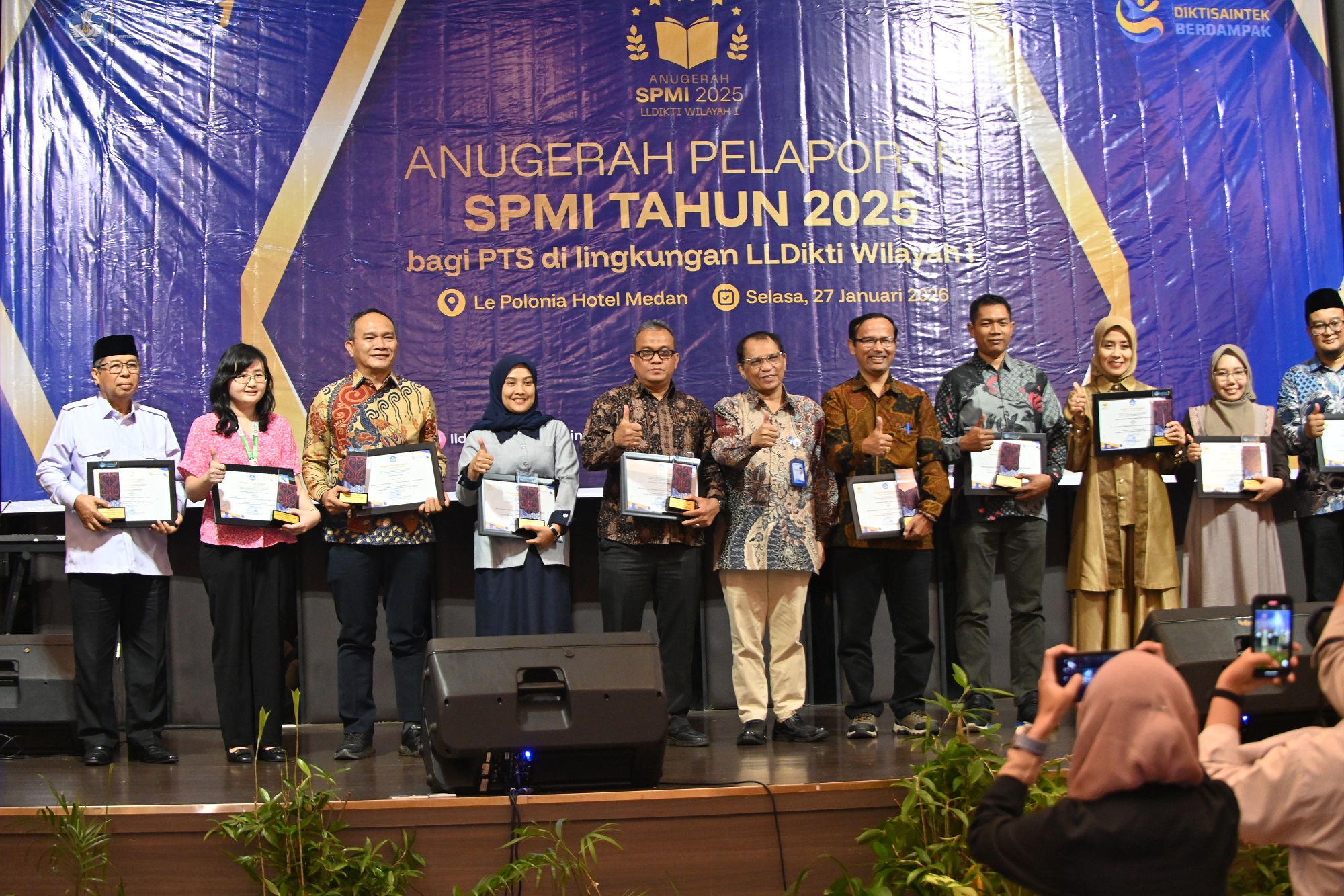 Terbaik 4 Kategori Peningkatan Bentuk Perguruan Tinggi Universitas dalam Anugerah Pelaporan SPMI LLDIKTI Wilayah I Tahun 2025