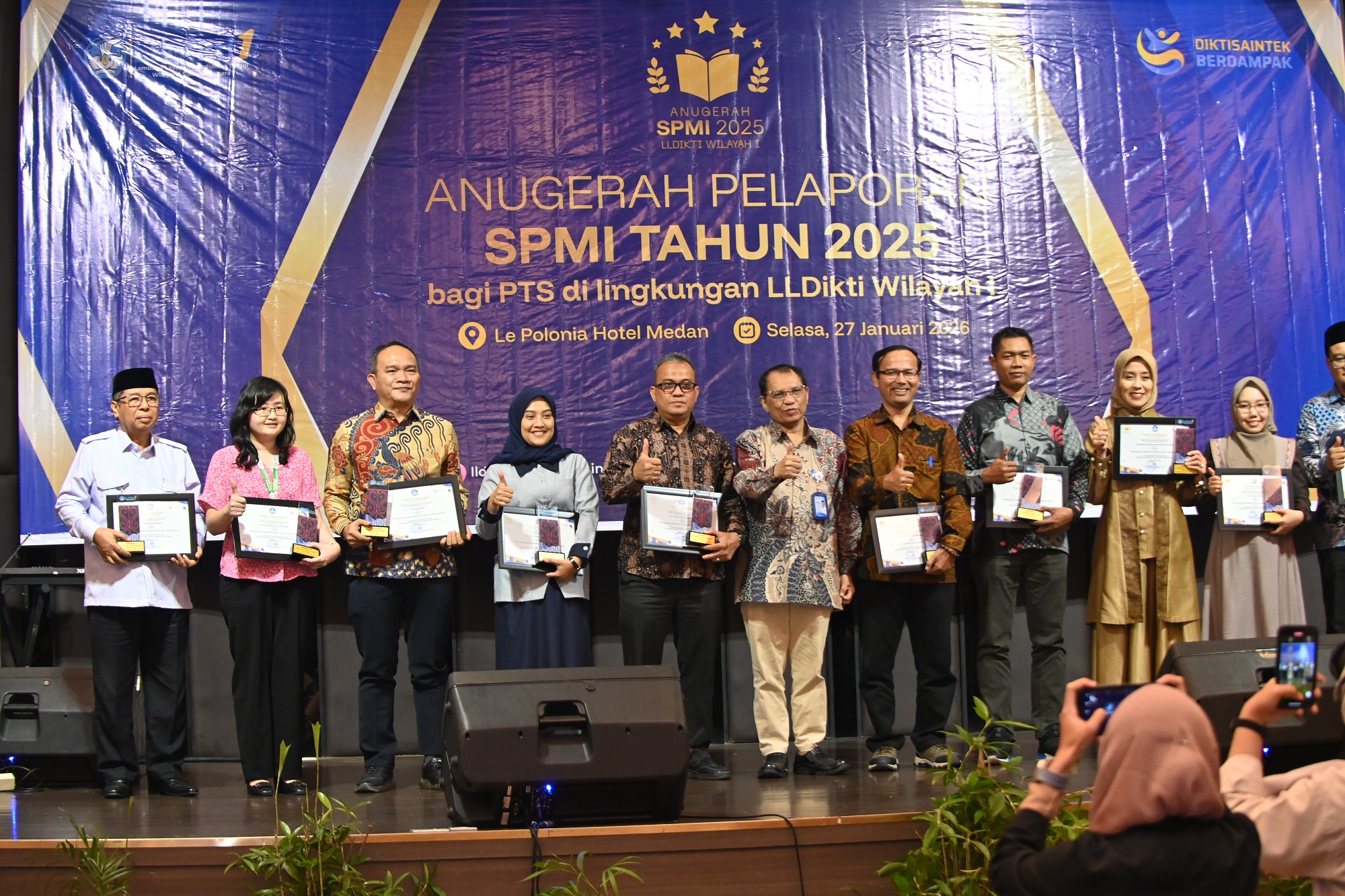 Terbaik 4 Kategori Peningkatan Bentuk Perguruan Tinggi Universitas dalam Anugerah Pelaporan SPMI LLDIKTI Wilayah I Tahun 2025